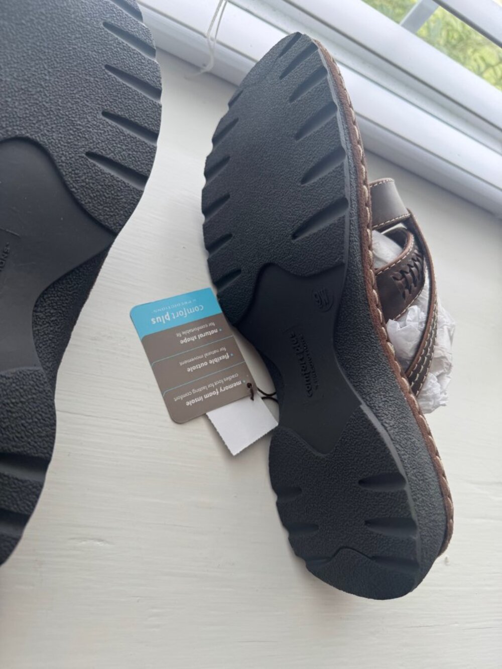 Comfort Plus by Predictions Brown Slip On Sandals Size 9W New in Box P5 - Picture 12 of 13
